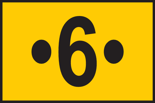 Wegzeichen/Zahlen mit Punkten/0046_black_dot6dot_bgyellow.png